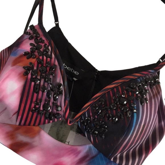 🧨 BeBe halter top with rhinestones 💥 - Picture 2 of 7